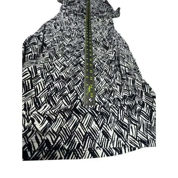 Lauren Ralph Lauren Dress Women's 10 Black Cream V Neck Cinched Waist Old Money - Picture 9 of 13